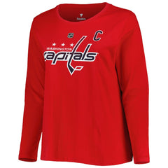 Washington Capitals Profile Women's Plus Size Distressed Printed Name & Number Long Sleeve T-Shirt - Red | NHL discount