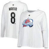 Colorado Avalanche Profile Women's Plus Size Distressed Printed Name & Number Long Sleeve T-Shirt - White | NHL near me