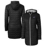 Buffalo Bills Cutter & Buck Women's Rainier Primaloft Eco Hooded Long Lightweight Coat - Black - NFL