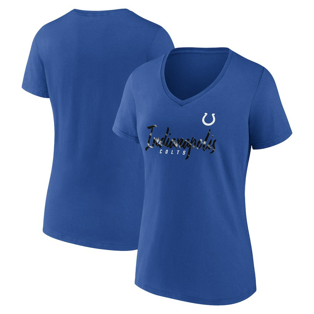 Indianapolis Colts Women's Shine Time V-Neck T-Shirt - Royal - Fanatics