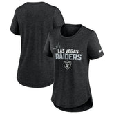Las Vegas Raiders Women's Local Fashion Tri-Blend T-Shirt - Heather Black - Nike
