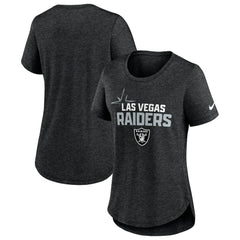Las Vegas Raiders Women's Local Fashion Tri-Blend T-Shirt - Heather Black - Nike