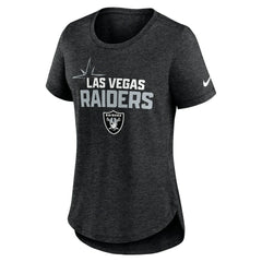 Las Vegas Raiders Women's Local Fashion Tri-Blend T-Shirt - Heather Black - Nike