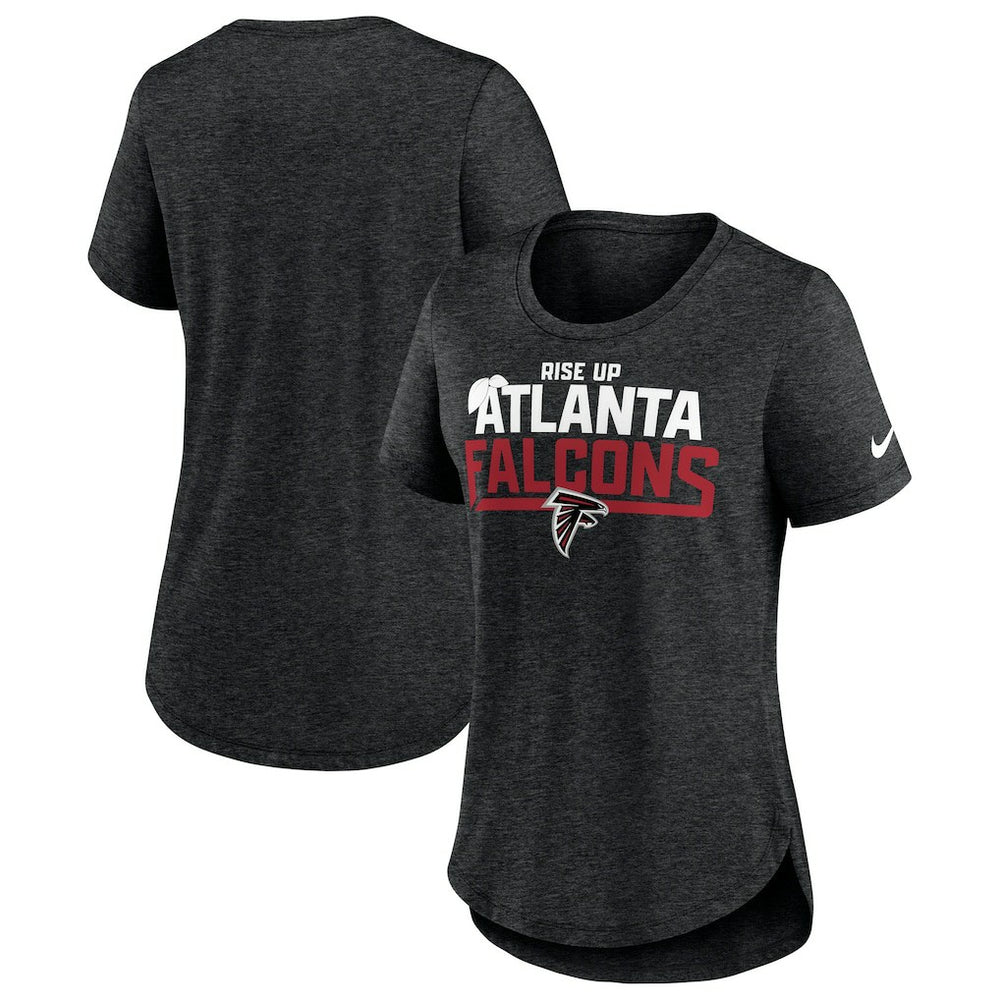Atlanta Falcons Women's Local Fashion Tri-Blend T-Shirt - Heather Black - Nike