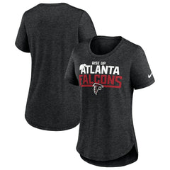Atlanta Falcons Women's Local Fashion Tri-Blend T-Shirt - Heather Black - Nike