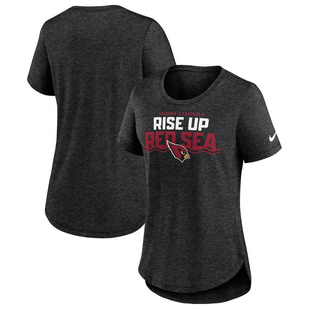 Arizona Cardinals Women's Local Fashion Tri-Blend T-Shirt - Heather Black - Nike