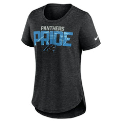 Carolina Panthers Women's Local Fashion Tri-Blend T-Shirt - Heather Black - Nike