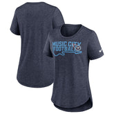 Tennessee Titans Women's Local Fashion Tri-Blend T-Shirt - Heather Navy - Nike