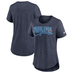 Tennessee Titans Women's Local Fashion Tri-Blend T-Shirt - Heather Navy - Nike