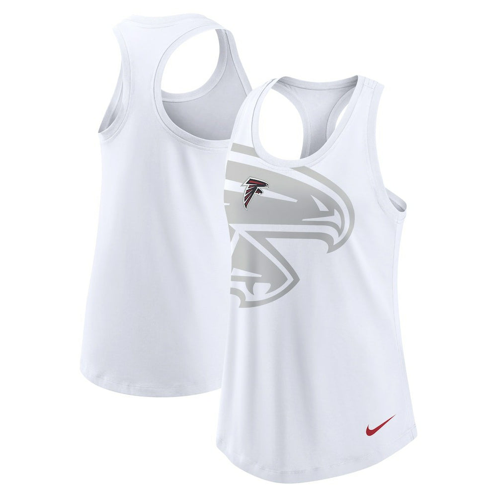 Atlanta Falcons Women's Tri-Blend Scoop Neck Racerback Tank Top - White - Nike