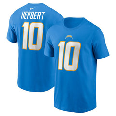 Justin Herbert Los Angeles Chargers Player Name & Number T-Shirt - Powder Blue - Nike