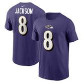 Lamar Jackson Baltimore Ravens Player Name & Number T-Shirt - Purple - Nike