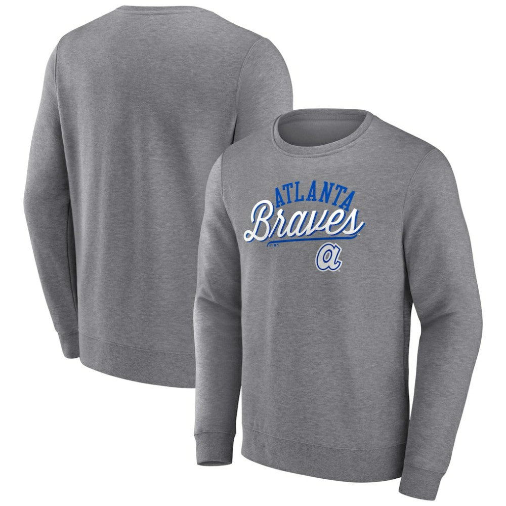 Atlanta Braves Heather Gray Fanatics Simplicity Pullover Sweatshirt Near Me