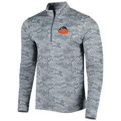 Chicago Bears Antigua Brigade Throwback Quarter-Zip Top - Gray - NFL