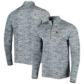 Cleveland Browns Antigua Brigade Throwback Quarter-Zip Top - Gray - NFL