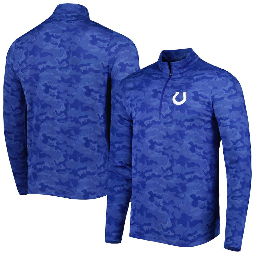 Indianapolis Colts Antigua Brigade Quarter-Zip Sweatshirt - Royal - NFL