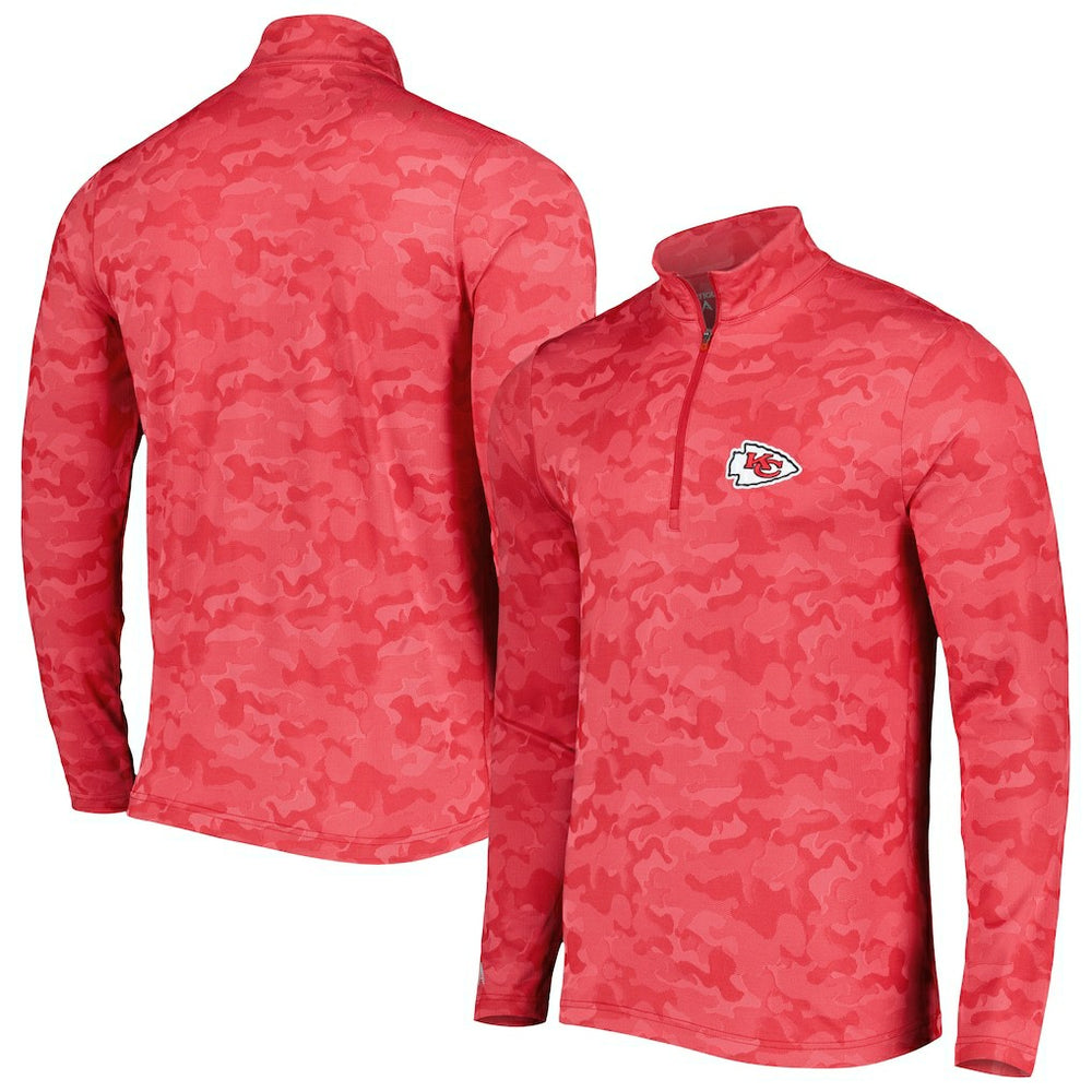 Kansas City Chiefs Antigua Brigade Quarter-Zip Sweatshirt - Red - NFL