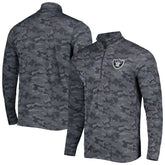 Las Vegas Raiders Antigua Brigade Quarter-Zip Sweatshirt - Black - NFL