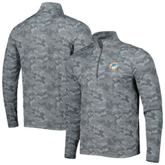 Miami Dolphins Antigua Brigade Throwback Quarter-Zip Top - Gray - NFL