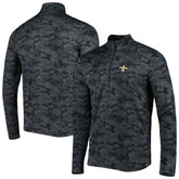 New Orleans Saints Antigua Brigade Quarter-Zip Sweatshirt - Black - NFL