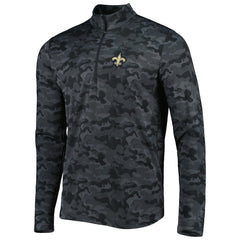 New Orleans Saints Antigua Brigade Quarter-Zip Sweatshirt - Black - NFL