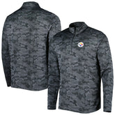 Pittsburgh Steelers Antigua Brigade Quarter-Zip Sweatshirt - Black - NFL