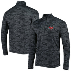 Tampa Bay Buccaneers Antigua Brigade Quarter-Zip Sweatshirt - Black - NFL