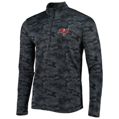 Tampa Bay Buccaneers Antigua Brigade Quarter-Zip Sweatshirt - Black - NFL