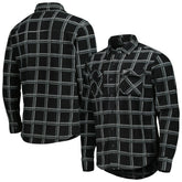Las Vegas Raiders Antigua Industry Flannel Button-Up Shirt Jacket - Black - NFL