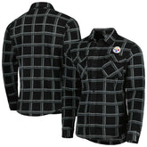 Pittsburgh Steelers Antigua Industry Flannel Button-Up Shirt Jacket - Black - NFL