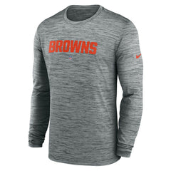 Cleveland Browns Sideline Team Velocity Performance Long Sleeve T-Shirt - Heather Gray - Nike
