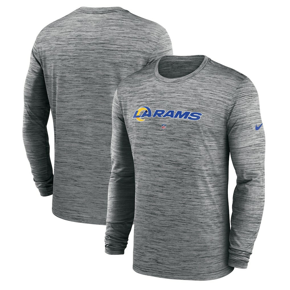 Los Angeles Rams Sideline Team Velocity Performance Long Sleeve T-Shirt - Heather Gray - Nike