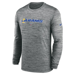 Los Angeles Rams Sideline Team Velocity Performance Long Sleeve T-Shirt - Heather Gray - Nike