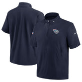 Tennessee Titans Sideline Coach Short Sleeve Hoodie Quarter-Zip Jacket - Navy - Nike