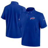 Buffalo Bills Sideline Coach Short Sleeve Hoodie Quarter-Zip Jacket - Royal - Nike