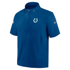 Indianapolis Colts Sideline Coach Short Sleeve Hoodie Quarter-Zip Jacket - Royal - Nike