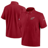 Arizona Cardinals Sideline Coach Short Sleeve Hoodie Quarter-Zip Jacket - Cardinal - Nike