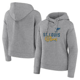St. Louis Blues Fanatics Women's Script Favorite Pullover Hoodie - Heather Gray | Fanatics Lifestyle