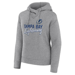 Tampa Bay Lightning Fanatics Women's Script Favorite Pullover Hoodie - Heather Gray | Fanatics Lifestyle