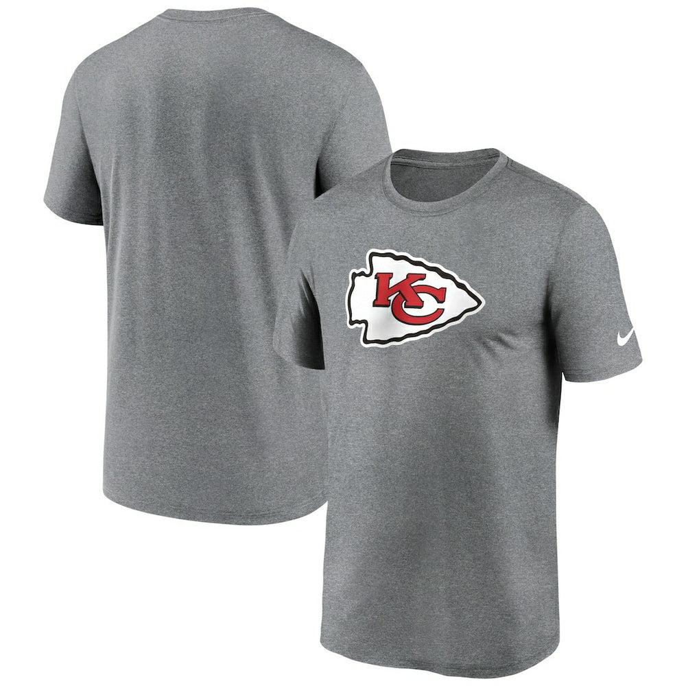 Kansas City Chiefs Primetime Legend Logo Performance T-Shirt - Heather Charcoal - Nike