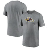 Baltimore Ravens Primetime Legend Logo Performance T-Shirt - Heather Charcoal - Nike