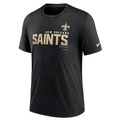New Orleans Saints Team Tri-Blend T-Shirt - Heather Black - Nike
