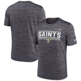 New Orleans Saints Yardline Velocity Performance T-Shirt - Anthracite - Nike
