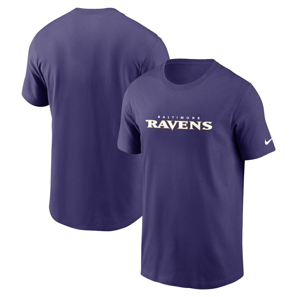Baltimore Ravens Team Wordmark Essential T-Shirt - Purple - Nike