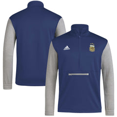 Adidas - Argentina National Team Crest Long Sleeve Half-Zip Top - Navy