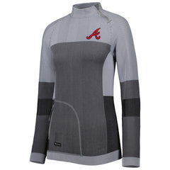 Atlanta Braves Levelwear Women's Verse Asymmetrical Raglan Tri-Blend Quarter-Zip Jacket for sale