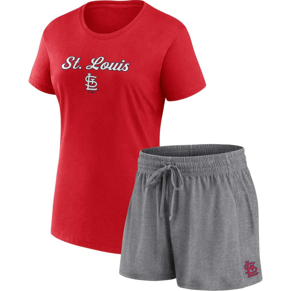 St. Louis Cardinals Fanatics Women's Script T-Shirt & Shorts Combo Set Discount