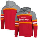 Tampa Bay Buccaneers Head Coach Pullover Hoodie - Red/Heathered Gray - Mitchell & Ness