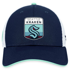 Seattle Kraken Fanatics 2023 NHL Draft On Stage Trucker Adjustable Hat - Deep Sea Blue | Fanatics Lifestyle