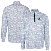 Miami Marlins Cutter & Buck Big & Tall Traverse Camo Print Stretch Quarter-Zip Pullover Top Sale